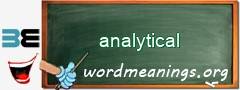 WordMeaning blackboard for analytical